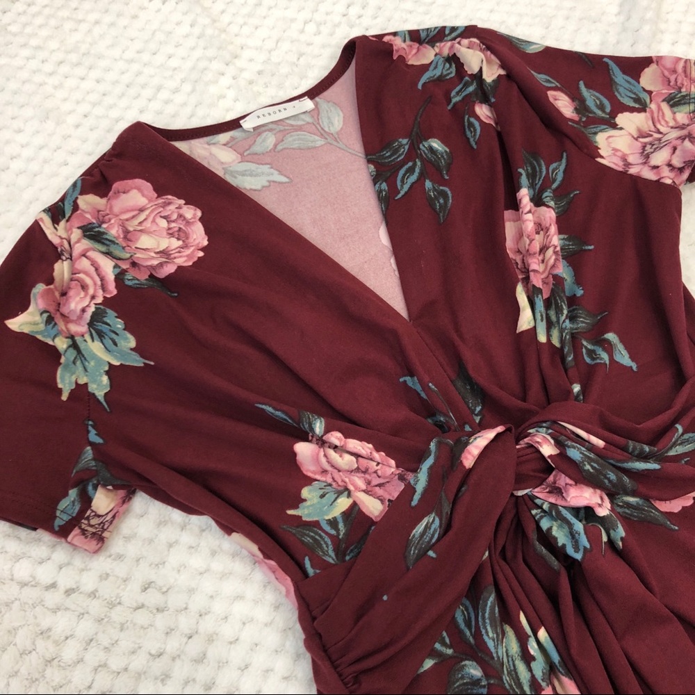 ❤️SALE❤️REBORN J Wine Floral Dress from NeeSee’s